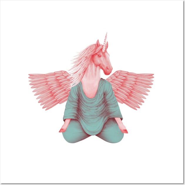 meditating pegasus 1 Wall Art by KindSpirits